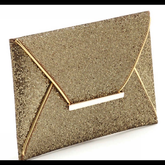 Cutch Envelope Purse Gold Handbag Evening/Day Bag - Picture 2 of 4